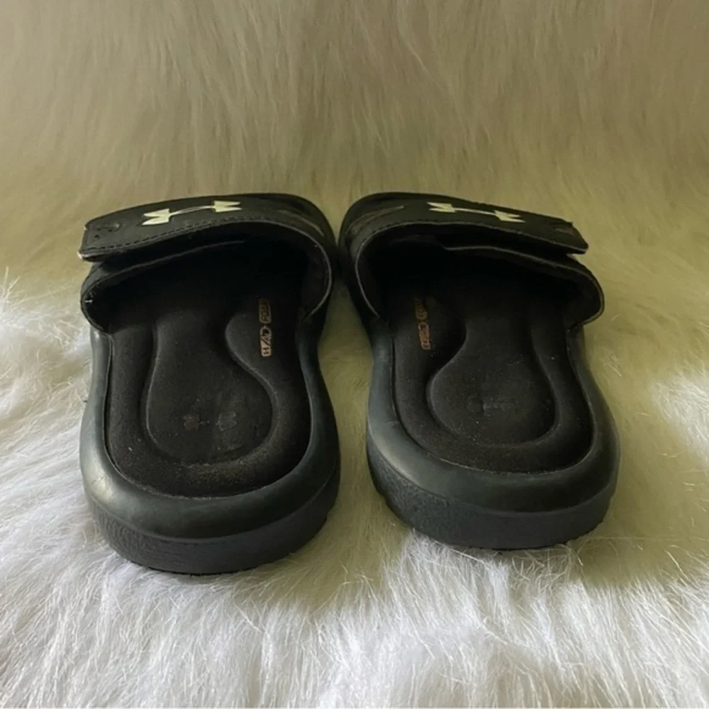 Under Armour Shoes‎ Sandal’s Size 2Y Black Slides Slip On